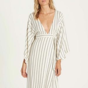 Billabong White Stripe Wrap Dress